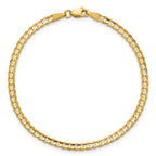 14K 8 inch 3mm Open Concave Curb with Lobster Clasp Bracelet