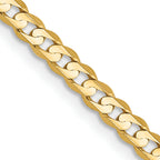 14K Yellow Gold Solid Curb Chain Necklace 3mm