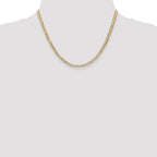 14K 18 inch 3.8mm Open Concave Curb with Lobster Clasp Chain