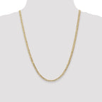 14K 24 inch 3.8mm Open Concave Curb with Lobster Clasp Chain