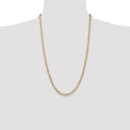 14K 26 inch 3.8mm Open Concave Curb with Lobster Clasp Chain