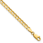 14K 8 inch 3.8mm Open Concave Curb with Lobster Clasp Bracelet