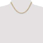 14K Yellow Gold Solid Curb Chain Necklace 4.5mm