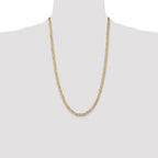 14K 26 inch 4.5mm Open Concave Curb with Lobster Clasp Chain