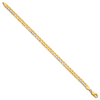 14K 4.5mm Open Concave Curb with Lobster Clasp Bracelet