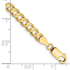 14K 8 inch 4.5mm Open Concave Curb with Lobster Clasp Bracelet