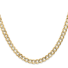 14K 28 inch 5.25mm Open Concave Curb with Lobster Clasp Chain