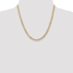 14K 5.25mm Open Concave Curb with Lobster Clasp Chain