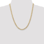 14K 5.25mm Open Concave Curb with Lobster Clasp Chain