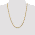 14K Yellow Gold Solid Curb Chain Necklace 5.25mm