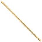 14K 5.25mm Open Concave Curb with Lobster Clasp Chain
