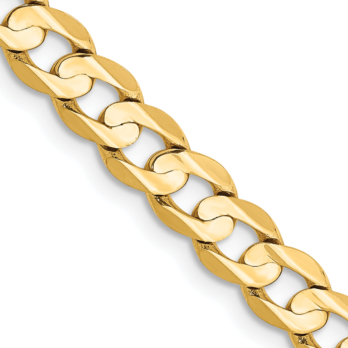 14K Yellow Gold Solid Curb Chain Necklace 5.25mm Main image