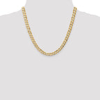 14K 20 inch 6.75mm Open Concave Curb with Lobster Clasp Chain