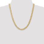 14K 22 inch 6.75mm Open Concave Curb with Lobster Clasp Chain
