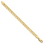 14K Yellow Gold Solid Curb Chain Necklace 7.5mm