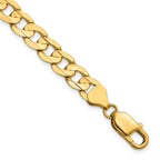 14K Yellow Gold Solid Curb Chain Necklace 7.5mm