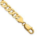 14K 7.5mm Open Concave Curb with Lobster Clasp Chain
