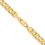 14K 26 inch 8.5mm Open Concave Curb with Lobster Clasp Chain