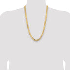 14K 26 inch 8.5mm Open Concave Curb with Lobster Clasp Chain