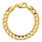 14K 9 inch 8.5mm Open Concave Curb with Lobster Clasp Chain
