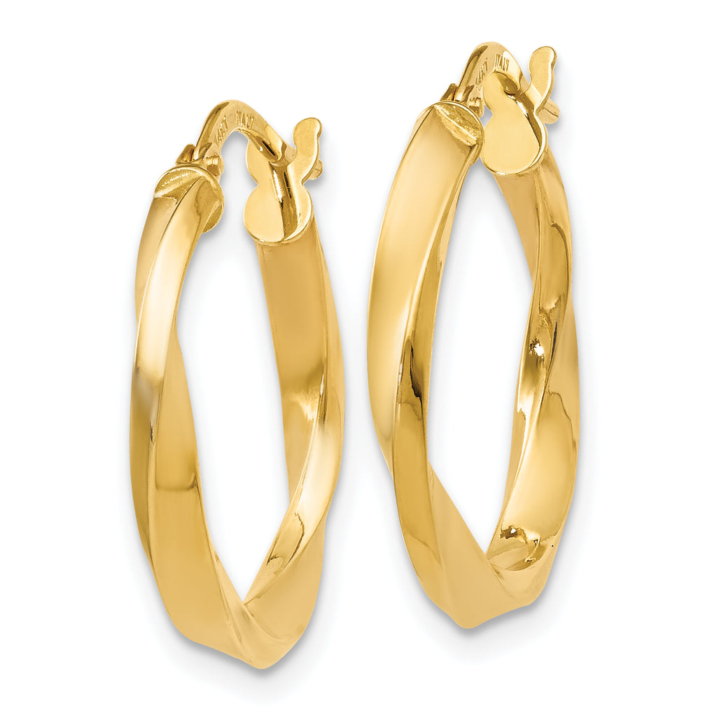 14K Polished Twisted Hoop Earrings