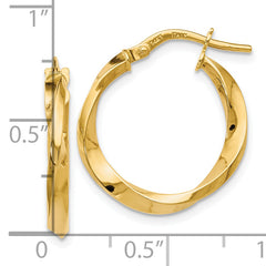 14K Polished Twisted Hoop Earrings