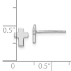14K White Gold Polished Cross Post Earrings