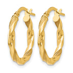 Twisted Hoop Earrings in 14K Yellow Gold, 15x20mm - Sophia Jewelers
