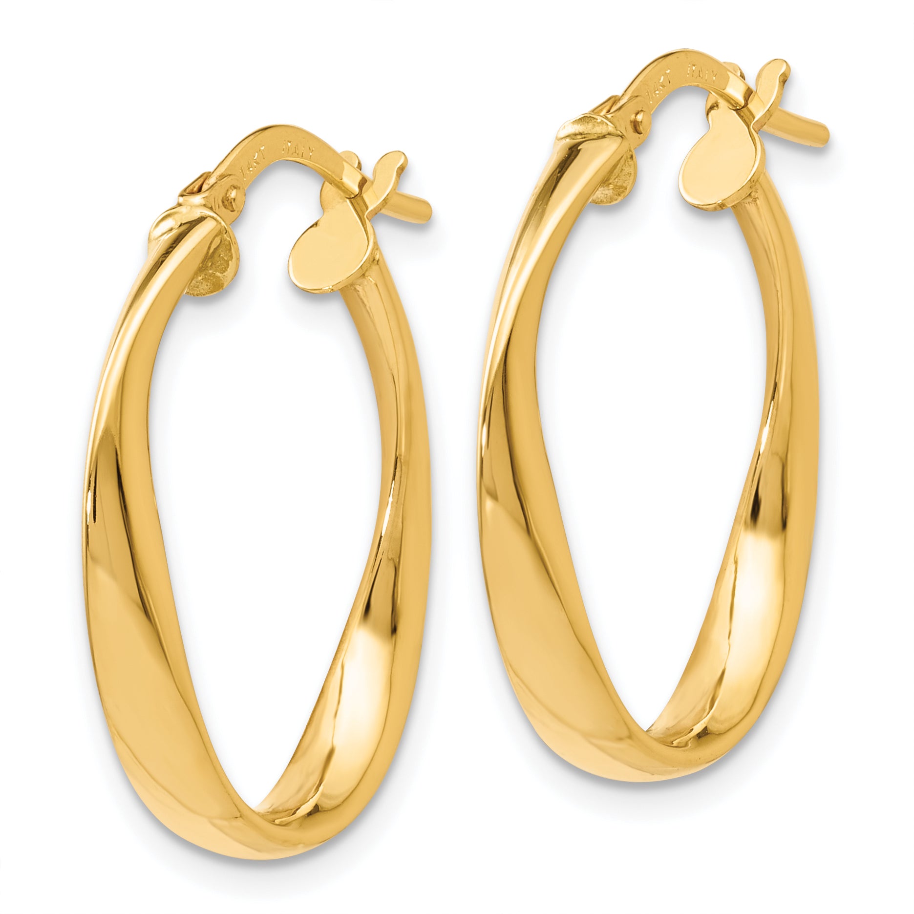 14K Polished Hoop Earrings Secondary image
