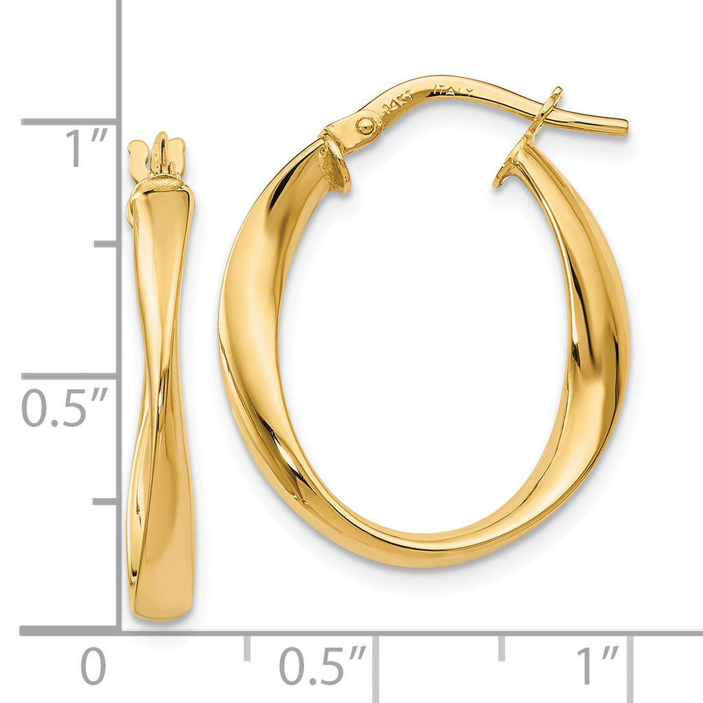 14K Polished Hoop Earrings