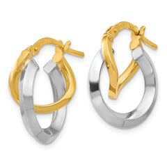 14K Two-tone Hoop Earrings