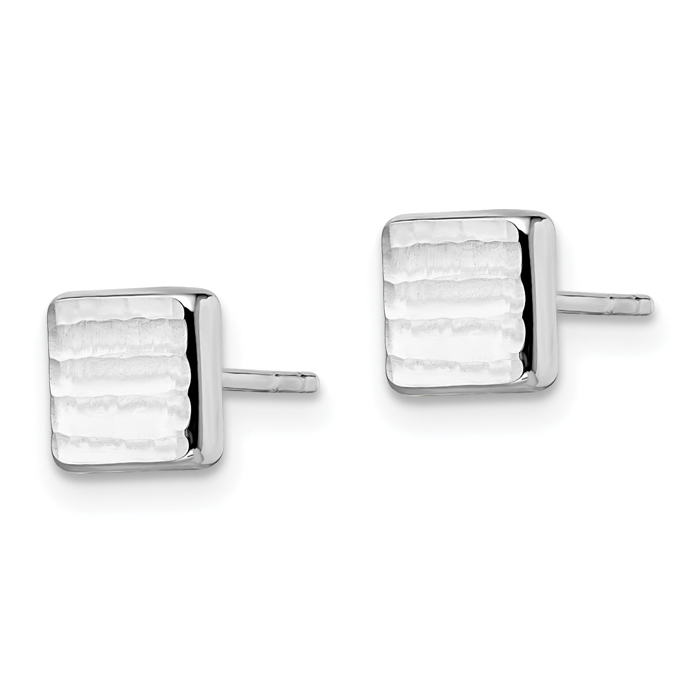 14K White Gold Post Earrings Secondary image