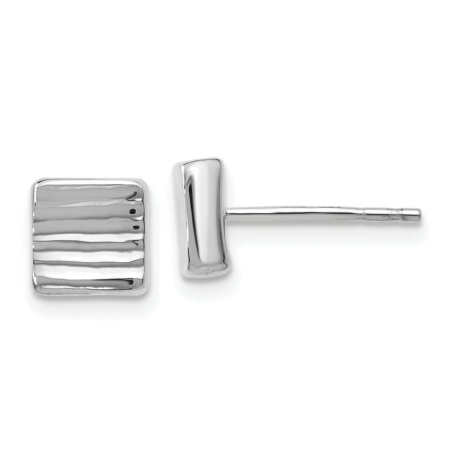 14K White Gold Post Earrings Main image