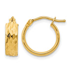 Diamond-Cut & Polished Hoop Earrings in 14K Yellow Gold - Sophia Jewelers