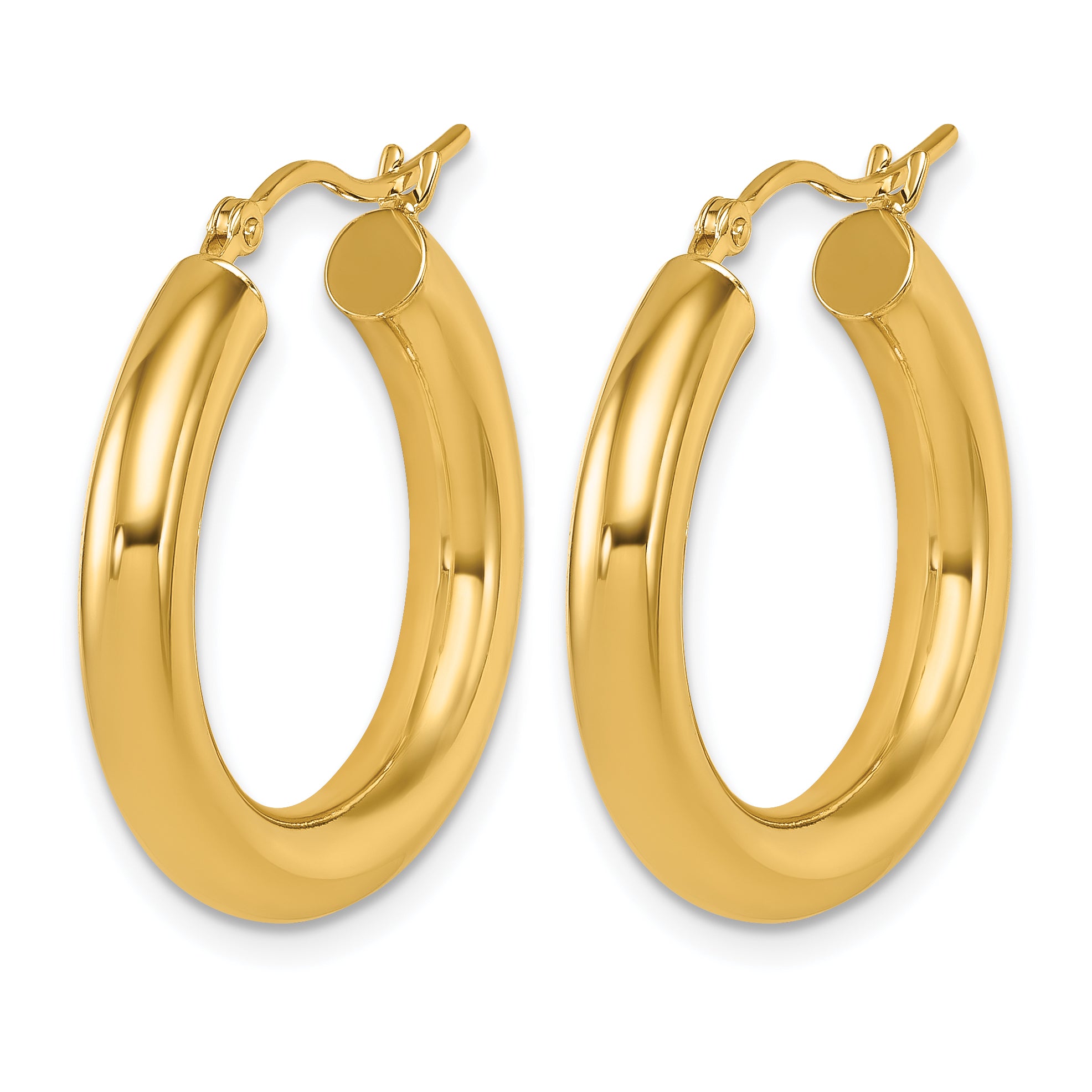 14K Polished Lightweight Hoop Earrings Secondary image