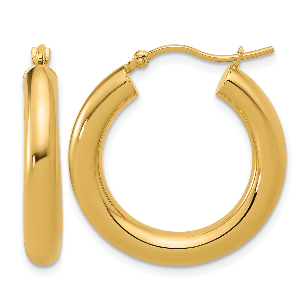 14K Polished Lightweight Hoop Earrings Main image