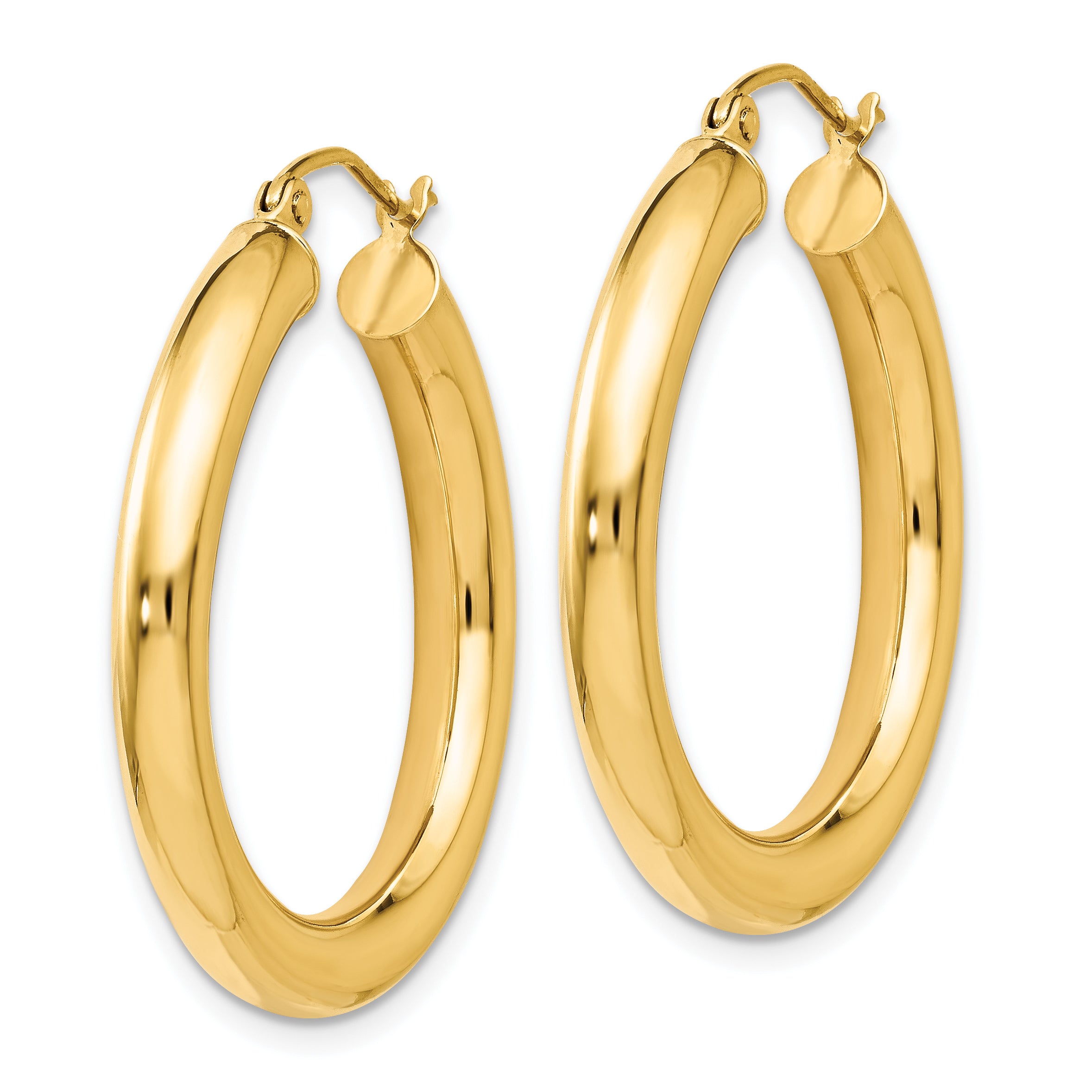 14K Polished Lightweight Hoop Earrings Secondary image