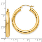 14K Polished Lightweight Hoop Earrings