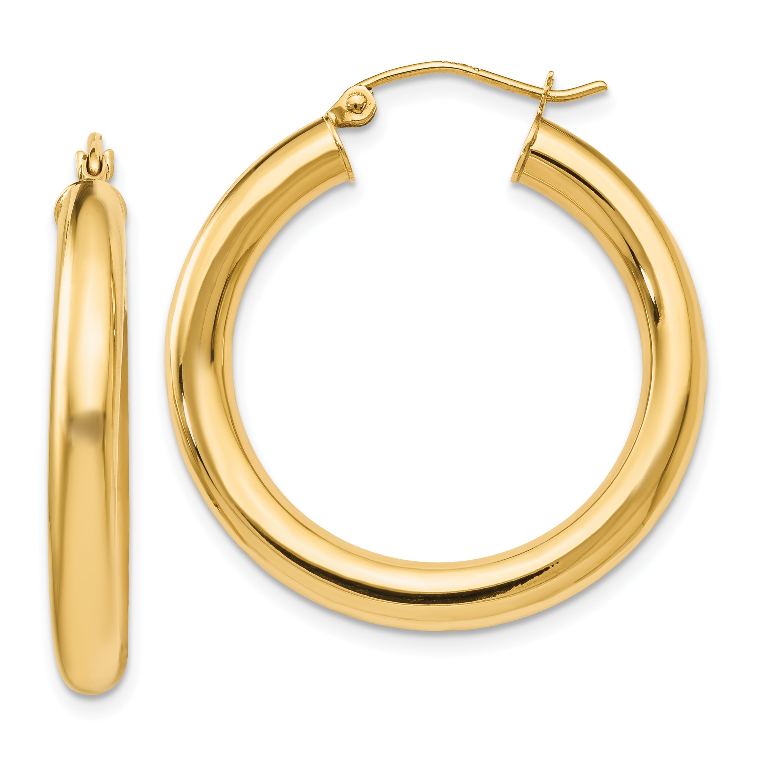 14K Polished Lightweight Hoop Earrings Main image