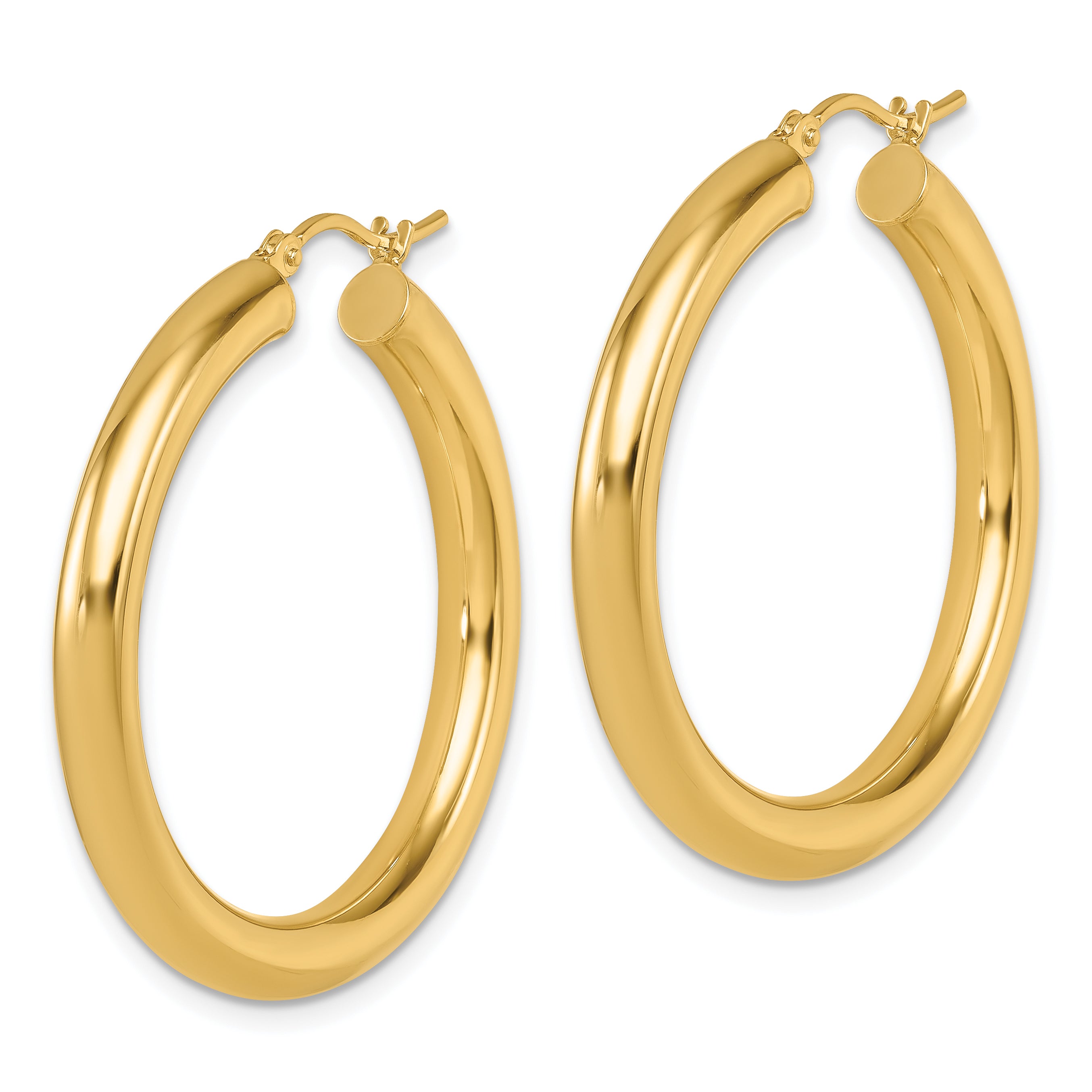 14K Polished Lightweight Hoop Earrings Secondary image
