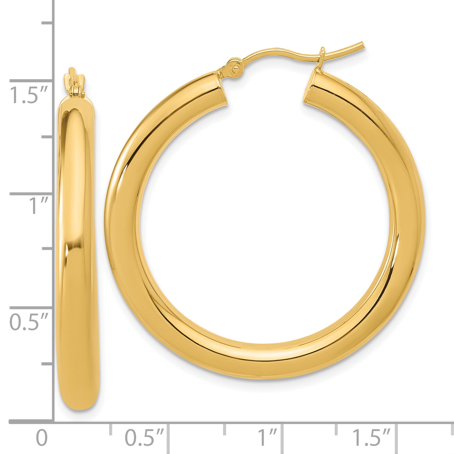 14K Polished Lightweight Hoop Earrings