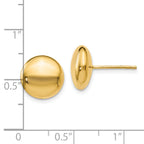 14K Polished Button Post Earrings
