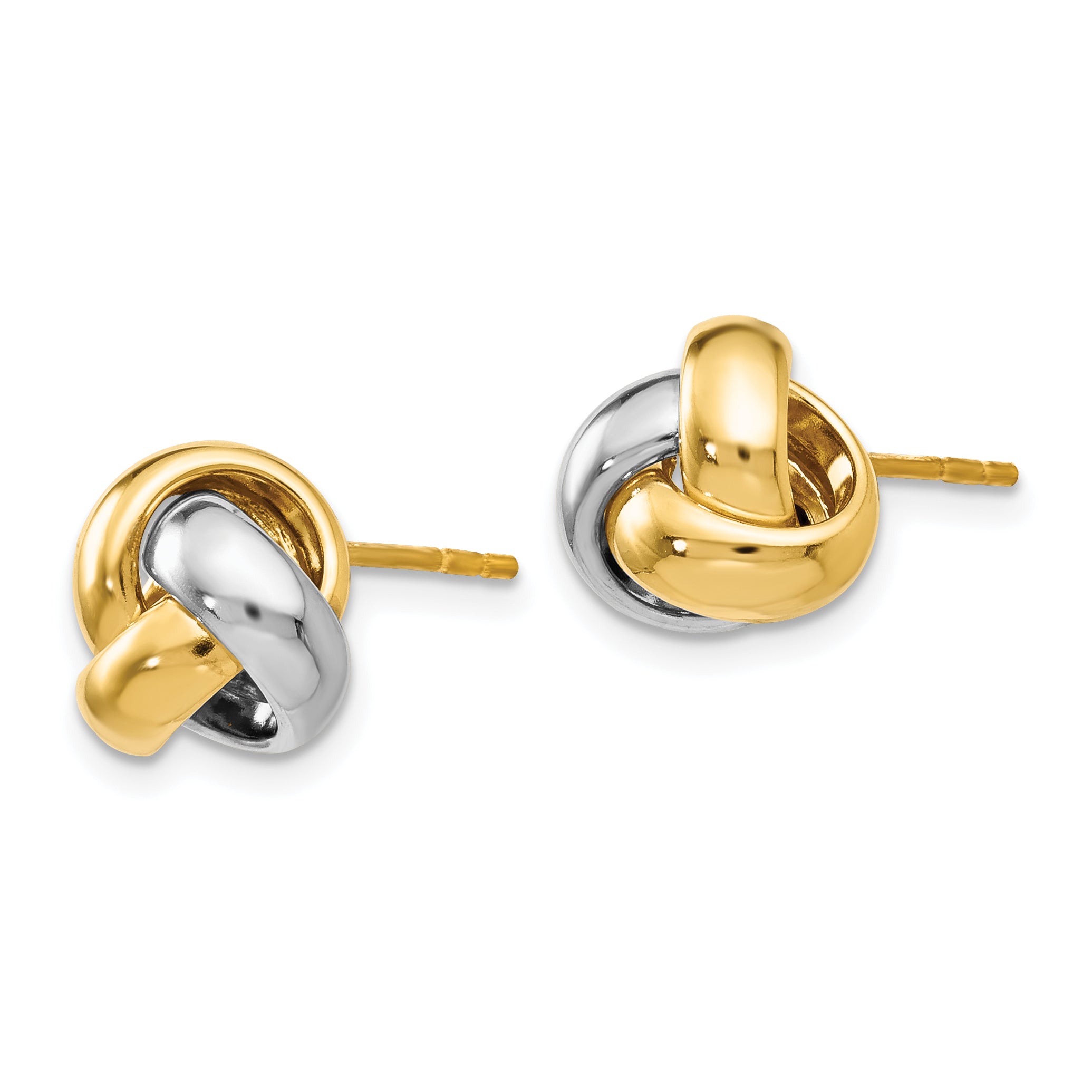 14K Two-tone Polished Love Knot Earrings Secondary image