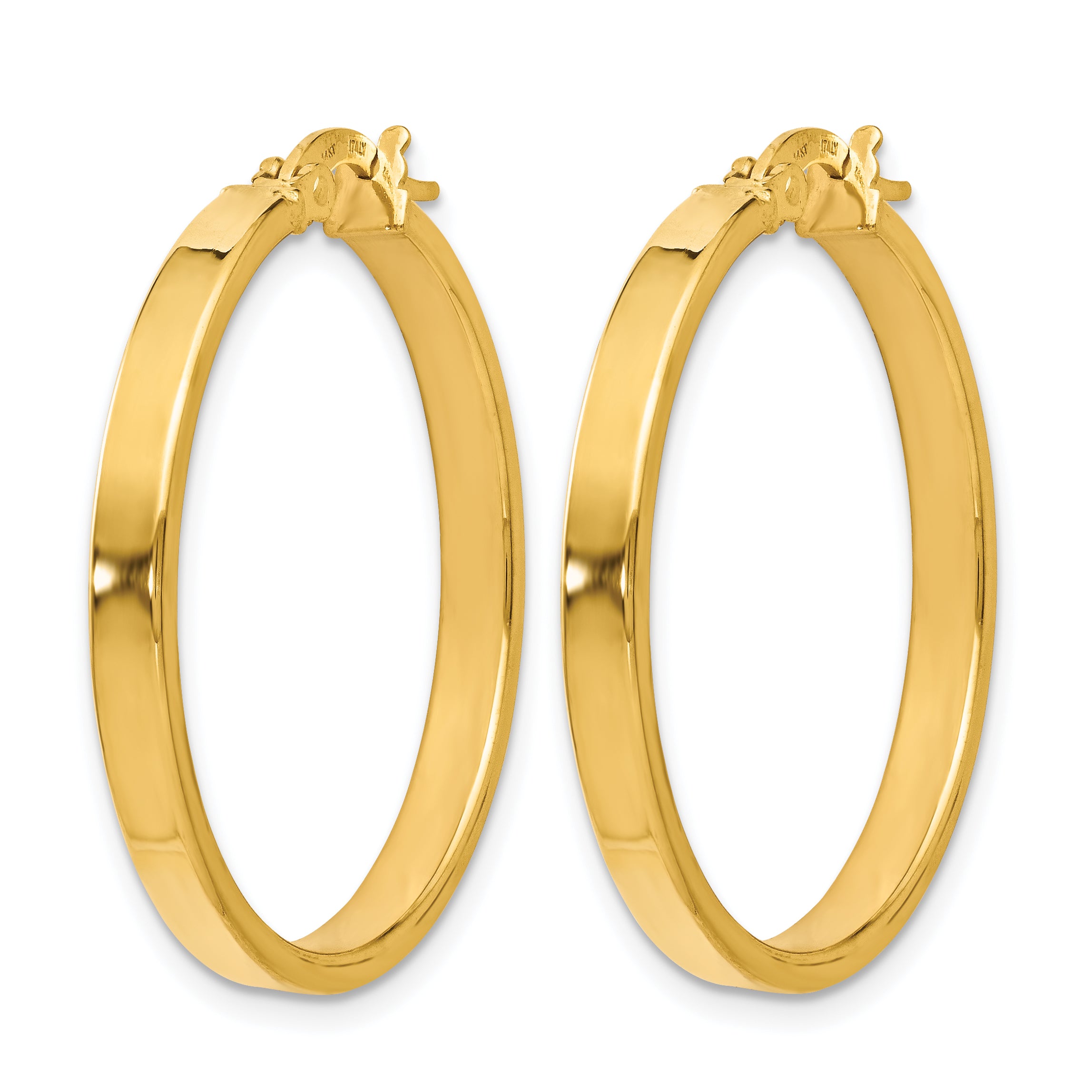 Classic Hoop Earrings in 14K Yellow Gold, 30mm Secondary image