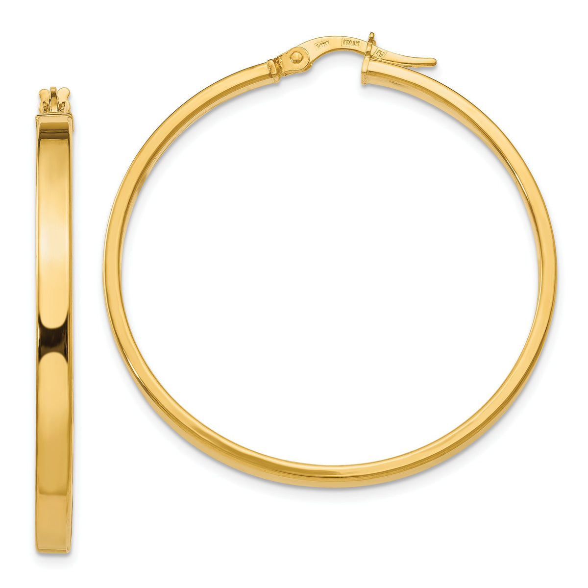 Round Profile Hoop Earrings in 14K Yellow Gold, 40mm - Sophia Jewelers Main image