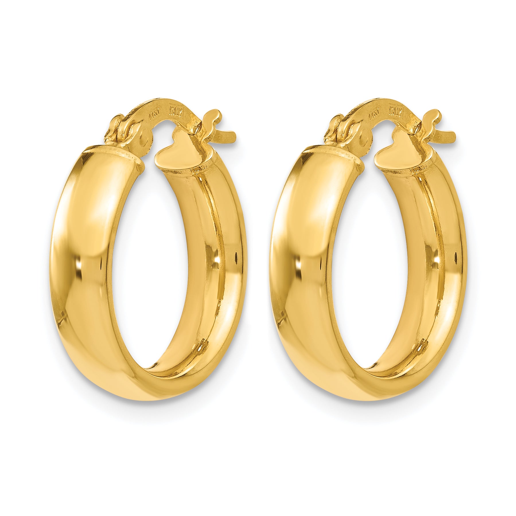 Polished Hollow Drop Earrings in 14K Yellow Gold, 18mm Secondary image