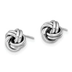 14K with White Rhodium Plating Polished Love Knot Post Earrings