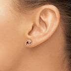 Love Knot Stud Earrings in Rose Gold-Plated 14K Gold, 9mm - Sophia Jewelers