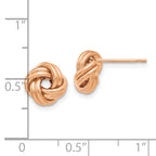 14K w/ Rose Gold Plating Polished Love Knot Post Earrings