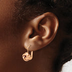 14K & Rose Gold Plated Polished Love Knot Leverback Earrings